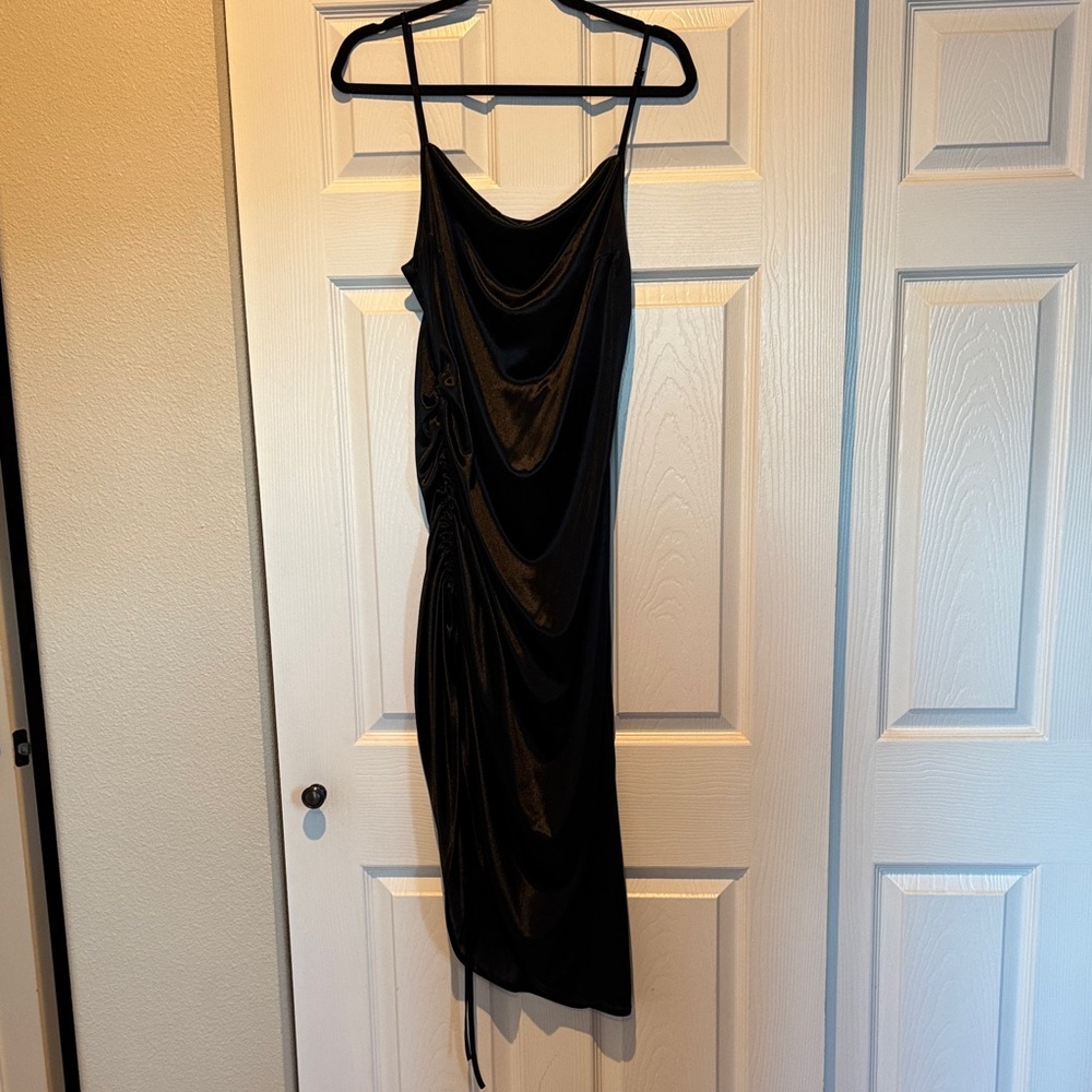 Elegant Black Ruched Dress